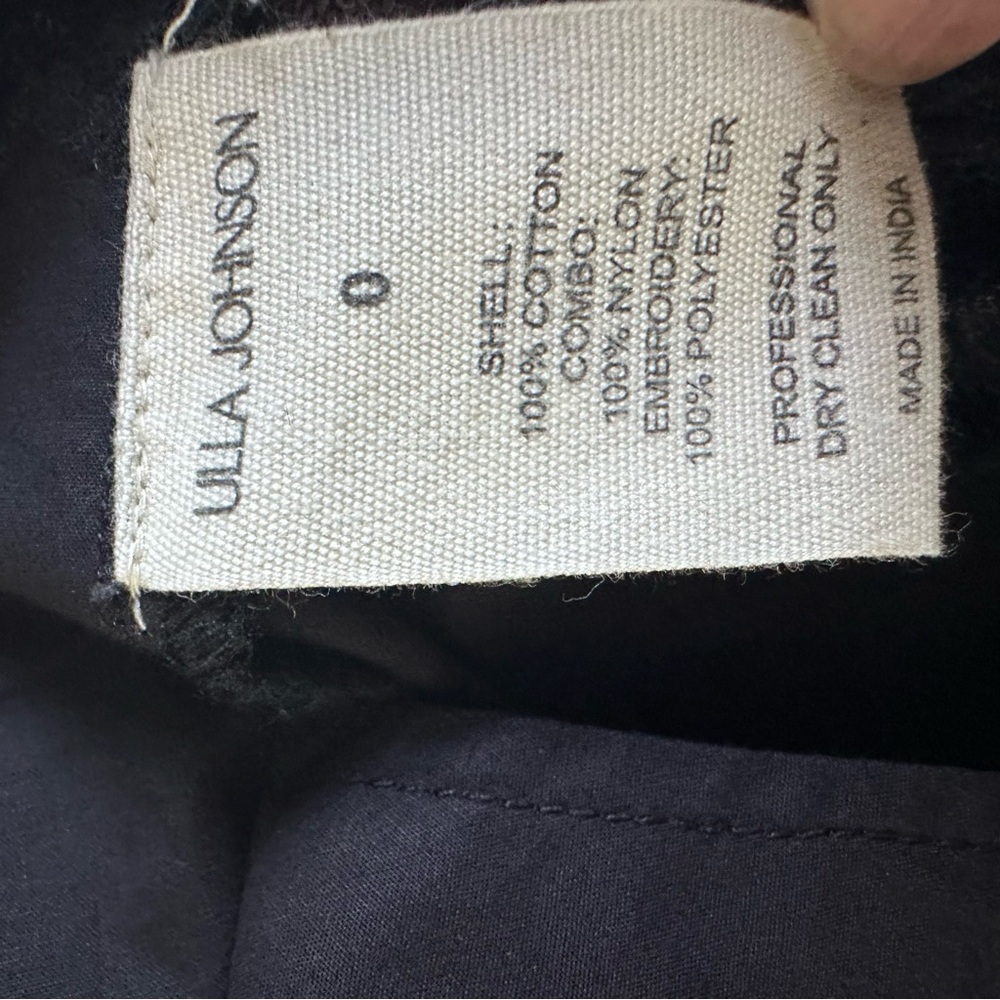 Ulla Johnson Black Cotton Tie Waist Shorts Lace Trim Size 0 - Picture 8 of 12